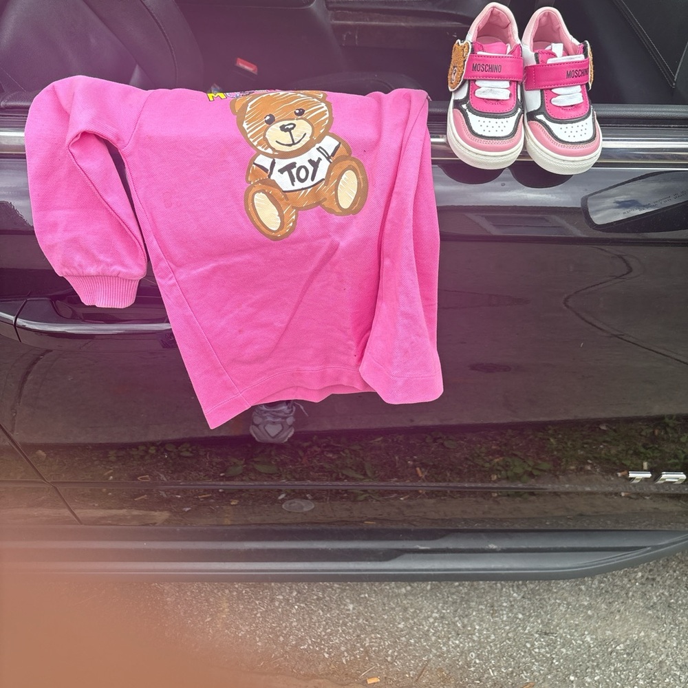 Moschino Pink Teddy Bear Sweatshirt and Sneakers
